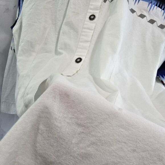 Alamosa Western Shirt Womens Large Black Blue Red Button Up Aztec Southwest - Picture 12 of 14